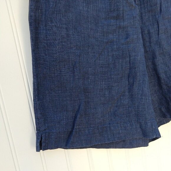 J.Jill Blue 100% Linen Cargo Shorts Size 6P Casual Mid Rise Pockets Women's - Picture 5 of 7